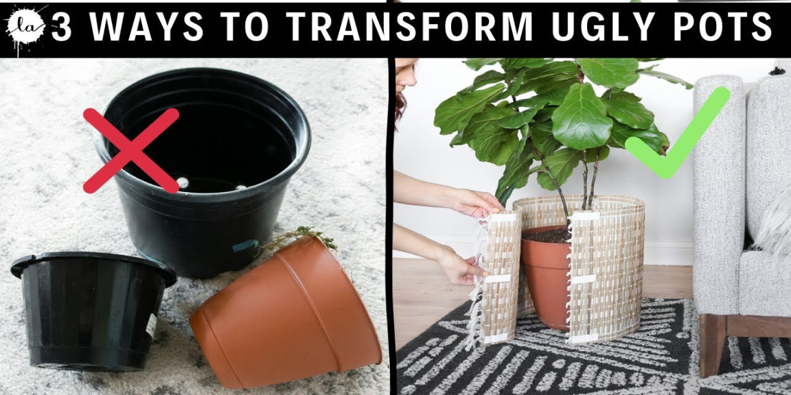 Easy Planter Pots HACK IN MINUTES!  Ways To Transform Ugly Plastic Pots  Complete Makeover