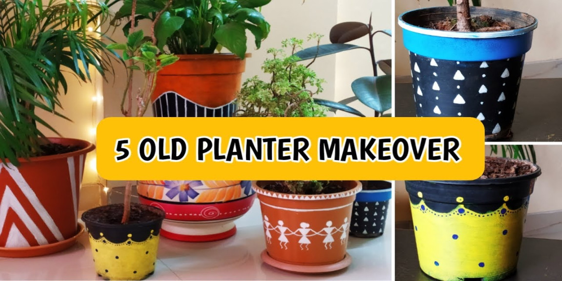 Plant Pot Painting Ideas  How to convert OLD planter into NEW