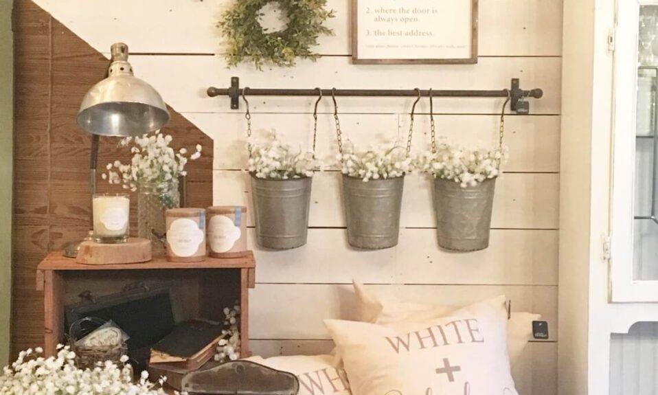 Farmhouse decor wall ideas washtubs buckets designs weathervane pillows homebnc